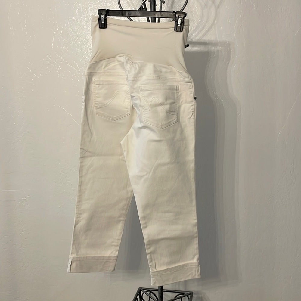 Indigo Blue, white jeans, size: L, motherhood